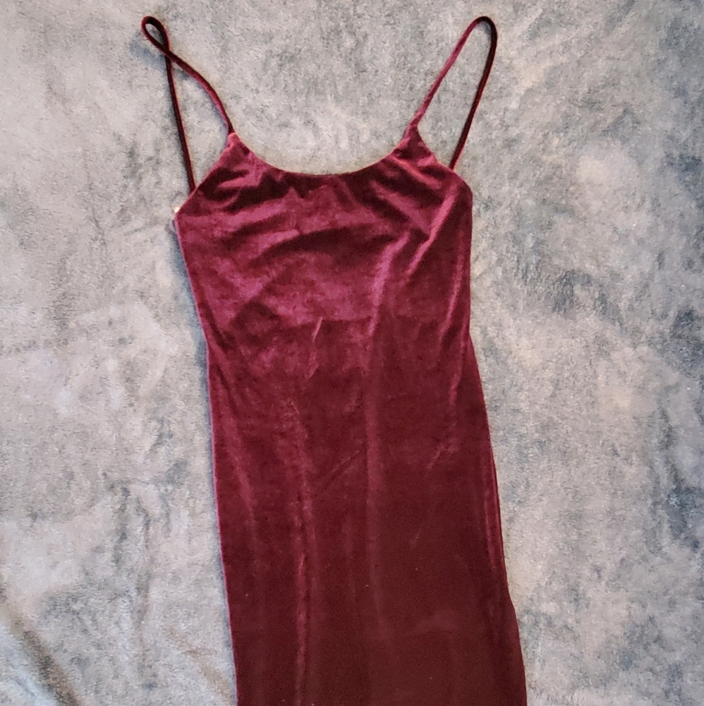 Scrappy Plum Velvet Dress